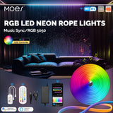 Moes Wifi Smart LED Neon Light Strip RGB Color Led Tape Lamp for TV Backlight, Home Party Decor, view 3