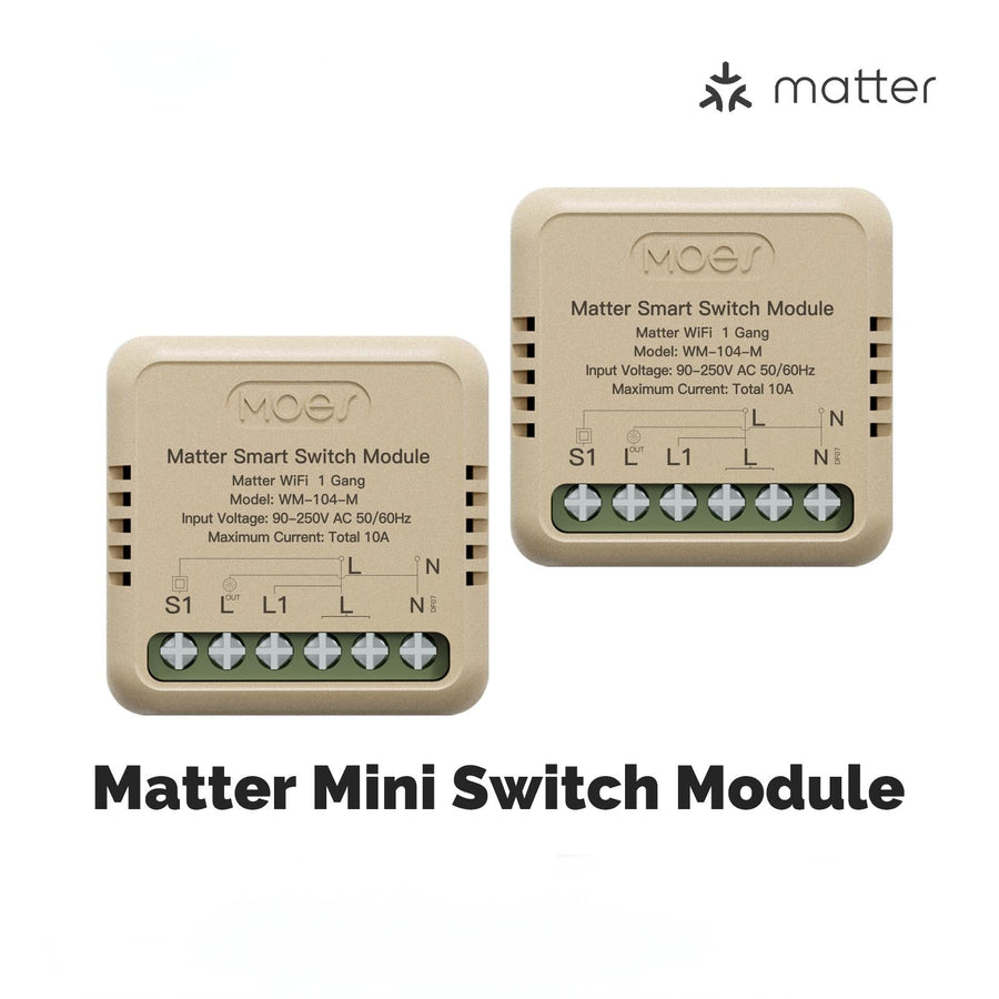 Moes WiFi Matter Mini Smart Switch Module Relay Timer DIY Home Automation