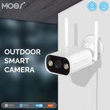 MOES WiFi Smart Outdoor Camera HD 3MP Sound Motion Detection Color Night Vision Two-Way Audio Security Monitor, view 2