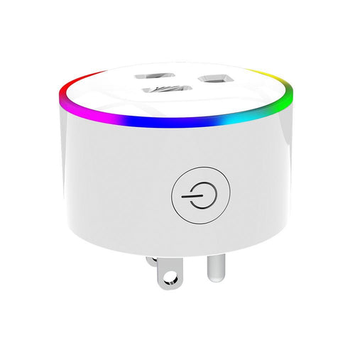 Moes WiFi Smart Plug Outlet Wireless Power Socket Real-time Monitor Electricity With RGB Light