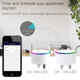 Moes WiFi Smart Plug Outlet Wireless Power Socket Real-time Monitor Electricity With RGB Light, view 4