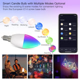 MOES WiFi Smart E12 5W Candle LED Light Candelabra Bulb RGBCCT 2700-6500K Alexa Google Voice Control, view 5