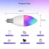 MOES WiFi Smart E12 5W Candle LED Light Candelabra Bulb RGBCCT 2700-6500K Alexa Google Voice Control, view 6