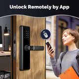 Moes WiFi/Zigbee Smart Door Lock Fingerprint Remote Unlock Antihijack Tamper Alarm Multiple Unlocking, view 4