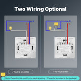 Moes WiFi Smart Light Wall Touch Switch No Neutral Wire Required EU Standard, view 5