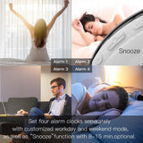 MOES WiFi Smart Clock Wake Up 7 Colors Light Natural Sound Clock With FM Radio, view 4