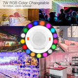MOES WiFi Smart LED Downlight Dimmable Round Colorful Spotlight Lighting 7W RGB Color Changing Bulb, view 2