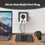 Moes WiFi Smart Plug 16A EU Socket Outlet 2USB 1Type-C Fast Charging Power Electricity Monitor, view 2