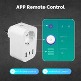 Moes WiFi Smart Plug 16A EU Socket Outlet 2USB 1Type-C Fast Charging Power Electricity Monitor, view 5