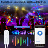 MOES WiFi Smart LED Light Strip RGB Strip Light 5050 Controller Party Music Sync Mic Sound Color Changing LED Strips with Remote, view 2
