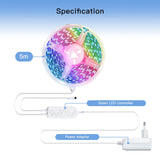 MOES WiFi Smart LED Light Strip RGB Strip Light 5050 Controller Party Music Sync Mic Sound Color Changing LED Strips with Remote, view 6