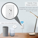 Moes WiFi Smart Power Wall Socket with USB 2 Plug Outlets 15A, view 2