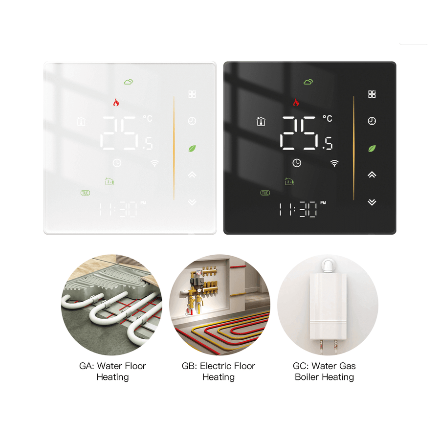 Moes WiFi Programmable Thermostat Room Temperature Controller for Water/ Electric /Gas /Boiler floor Heating
