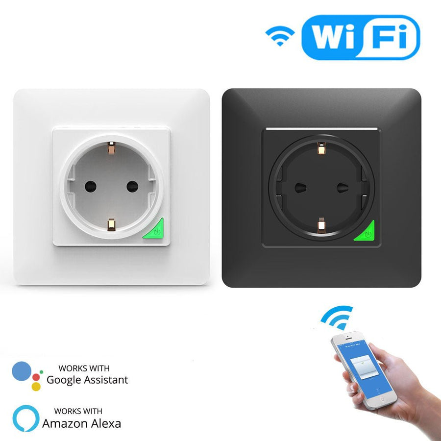 Moes WiFi Smart Light Wall Switch Socket Outlet Push Button EU Version