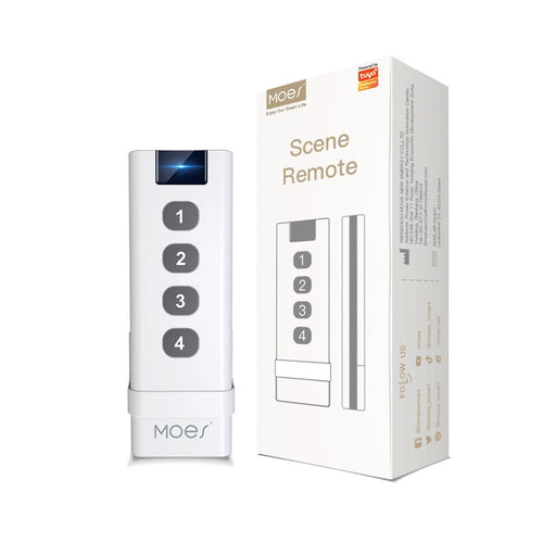Moes Tuya  ZigBee Wireless Scene Switch 4 Gang Remote Point to Point Control
