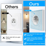 MOES ZigBee Smart Wall Socket Glass Panel Power Monitor Hub Required, view 5