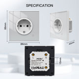 MOES ZigBee Smart Wall Socket Glass Panel Power Monitor Hub Required, view 6