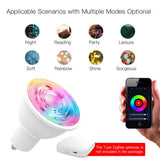 Moes ZigBee GU10 Smart Sync Full Color LED Dimmable Party Light Bulbs RGBCCT 2200-6500K C+W 5W, view 6