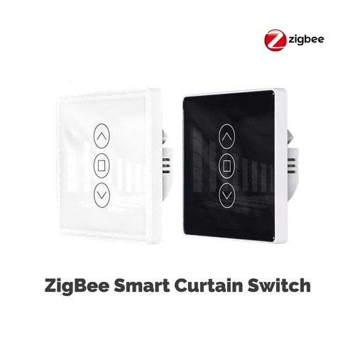 Moes ZigBee Smart Curtain Switch 2.5D Support RF433 Arc Glass Touch Panel