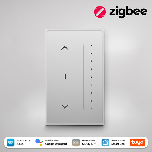 Moes Zigbee Smart Curtain Switch Star Feather Series Anti-Glare Touch Panel Flowing Backlight US Version