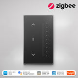 Moes Zigbee Smart Curtain Switch Star Feather Series Anti-Glare Touch Panel Flowing Backlight US Version, view 2