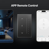 Moes Zigbee Smart Curtain Switch Star Feather Series Anti-Glare Touch Panel Flowing Backlight US Version, view 4