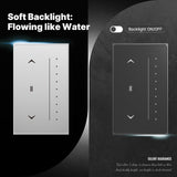 Moes Zigbee Smart Curtain Switch Star Feather Series Anti-Glare Touch Panel Flowing Backlight US Version, view 6