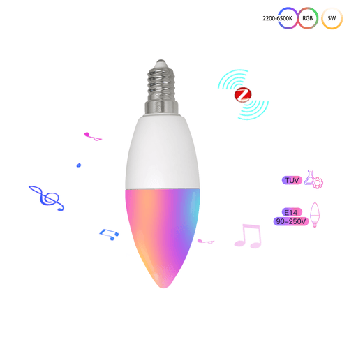 Moes ZigBee Smart E14 Candle LED Light Candle Bulb 5W RGBCCT 2200-6500K Alexa Google Voice Control