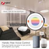 MOES ZigBee Smart LED Downlight Dimming Round Recessed Spot Party Light Bulbs RGB 2700K-6500K W+C, view 4