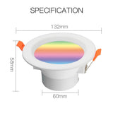 MOES ZigBee Smart LED Downlight Dimming Round Recessed Spot Party Light Bulbs RGB 2700K-6500K W+C, view 6