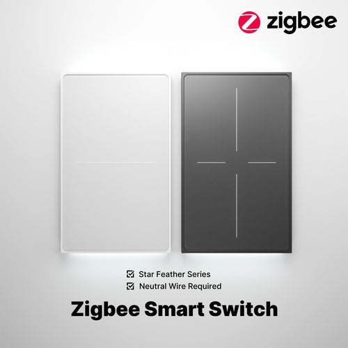 Moes ZigBee Star Feather Series Smart Switch Push Button With Neutral Wire Light Scene 2in1 Switch US Version