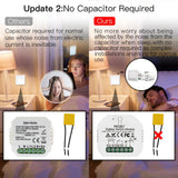 Moes ZigBee Smart Light Switch Module Tuya No Neutral Wire 2 Way Required 2MQTT Relay, view 3