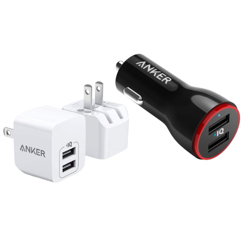 MOS Equipment Go Kit — USB Car Charger Adapter and USB Wall Charger