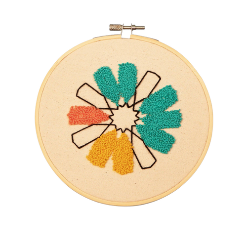 MyTindy 14 cm Embroidered Hoop Zelij Fragments