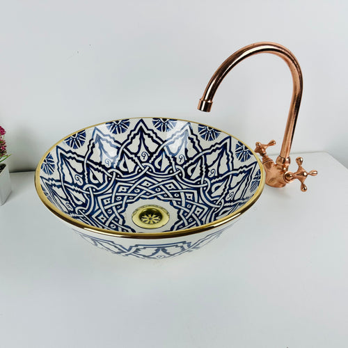 MyTindy ROZ - Standard Gold - Moroccan Ceramic Sink