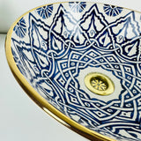 MyTindy ROZ - Standard Gold - Moroccan Ceramic Sink, view 3