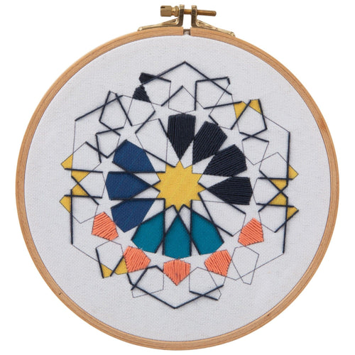 MyTindy 16 cm Embroidered Hoop Zelij Fragments