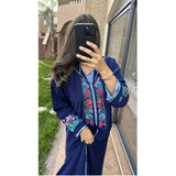 MyTindy 2 Piece Moroccan Dark Blue Jellaba, view 2