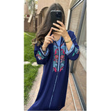 MyTindy 2 Piece Moroccan Dark Blue Jellaba, view 3