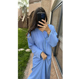 MyTindy 2 Piece Moroccan Dark Blue Jellaba, view 4