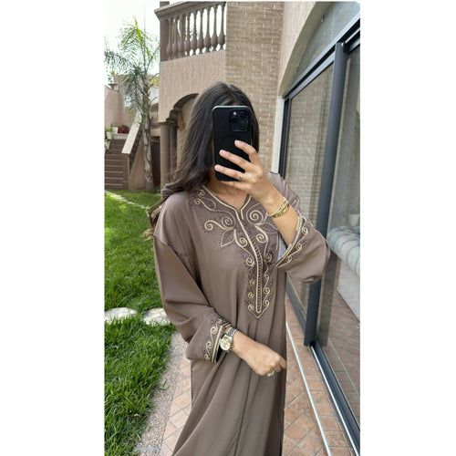 MyTindy 2 Piece Taupe Moroccan Djellaba