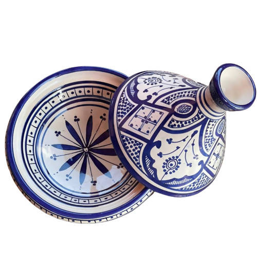 MyTindy 21 cm - Blue & White Moroccan Tajine