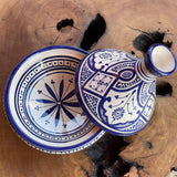 MyTindy 21 cm - Blue & White Moroccan Tajine, view 2