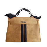 MyTindy 24H LOLA Jute Handbag with Stripes, view 3