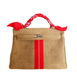 MyTindy 24H LOLA Jute Handbag with Stripes, view 4