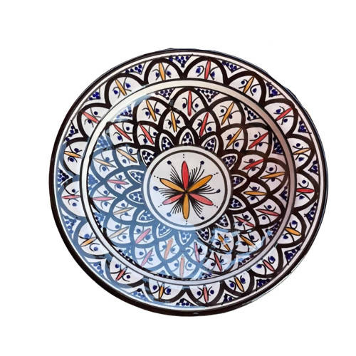 MyTindy 26 cm - Black & White Moroccan Deep Dish