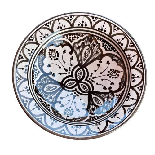 MyTindy 26 cm - White & Black Moroccan Deep Dish