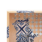 MyTindy 27 cm Wooden Tray with Printed Zelij Fragments, view 2