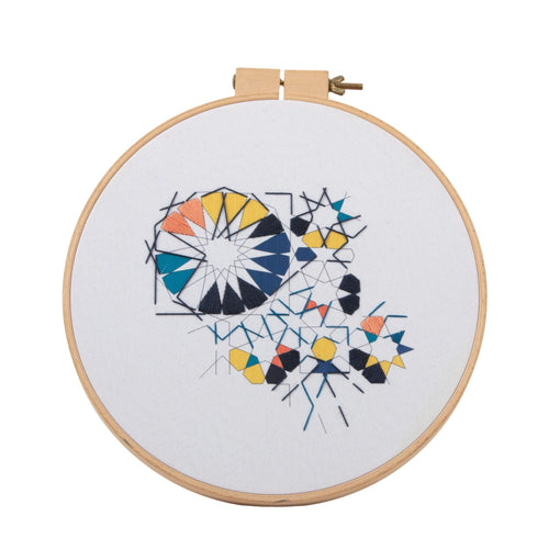 MyTindy 32 cm Embroidered Hoop Zelij Fragments
