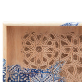 MyTindy 32 cm Wooden Tray with Printed Zelij Fragments, view 2